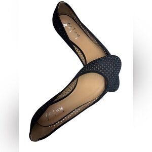 FS/NY French Sole Black Perforated D’Orsay Ballet Flats Women’s US 10 EU 41